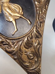 1960s Sears Hollywood Regency Repousse Metal Greek Goddess Plaques Set 11″
