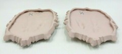 SET OF 2 ANTIQUE STYLE HIGH RELIEF BISQUE PORCELAIN PLAQUES OF COURTING COUPLE