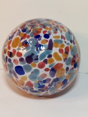 Hand Blown Confetti Art Glass Gazing Ball Orb 3.5″