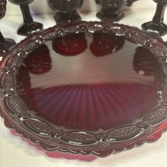 Vintage Avon Cape Cod Ruby Red Plater,Goblets,Sugar, Creamer, Decanter 19Pcs.
