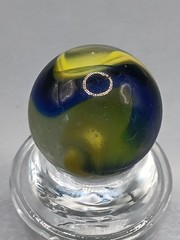 .87″ Akro Blue Egg Yolk Shooter Marble- #CE128