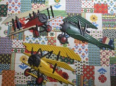 Vintage 1975 Sexton Homco Airplanes Wall Decor Set of 3 Cast Metal Planes