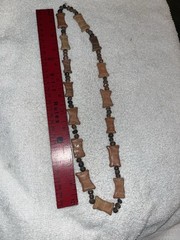 Pre Columbian Pottery Terra Cotta? Carved Bead Necklace Old