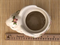 Avon BUNNY CERAMIC PLANTER Candle Holder Hand Painted Brazil Easter VTG