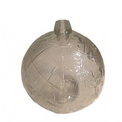 Vintage Clear Glass Globe Coin Bank Embossed World Map Still Bank 4”