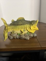 Vtg 2003 Novelty Inc Large Mouth Bass Trinket Storage Keepsake Box~ Rare