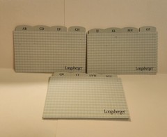 Longaberger 50 Recipe Cards 3×5 / 12 GINGHAM Dividers/Index: A-Z/Food Categories