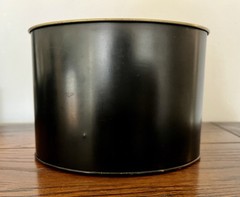 Vtg Toleware Handpainted Black Metal Mail Can Lighthose, Ship, Gulls, Sea