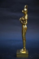 Authentic Ancient Egyptian Antiquities Bastet Cat Gold Leaf Statue Egyptian BC
