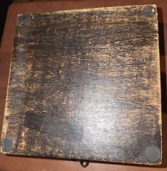Unbranded Vintage Wooden Trinket Box With Hammered Metal Lid Hinged Wood