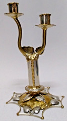 Copa Collection Made in Brazil Brutalist Mixed Metal and Amethyst Candleabra