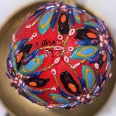 SIGNED Nannette Fenn “Eggs”traordinaire Designs Floral Faberge Inspired Egg USA