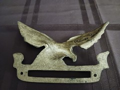 Vintage Brass Eagle Guard Mounting Frame Mail Slot 716 E Edwardian Rare