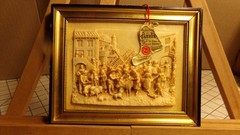 Vintage French Floralix Detailed Relief Framed Wall Decor No. 136 Market Place