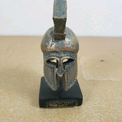 Vintage Small Ancient Greek Copper Corinthian Helmet Roman Spartan 5″ Figurine