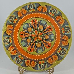 Vintage wood Wooden Hand painted wall decor Eastern European folk art