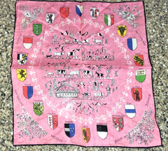 Swiss Hanker chief various Coats of Arms on delicate hanky