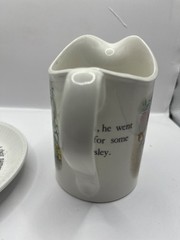 Wedgwood of Etruria Peter Rabbit 10oz Milk Jug Pitcher Child’s Plate Porcelain