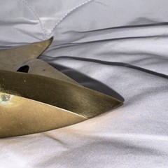 Vintage Brass Sailboat Modernist Design Mid Century Modern 71/2″ Tall