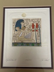 Jan Fleck Aquarius III 3 Signed Hand Colored Egyptian Embossed Numbered 133/150