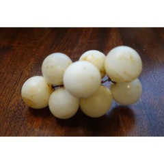 Alabaster stone grape clusters table decoration wood stem Italian circa 1920