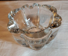 ASHTRAY CRYSTAL Thick Clear HEAVY Deep Waved Design Vintage Original WHOLESALE