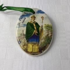 St. Patrick Wall Hanging Ceramic Ornament Ireland – Liffrey Artefacts – Vintage