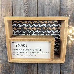 Primitives By Kathy Folk Art Sign Travel Find Yourself Wood Lancaster 2000 VTG