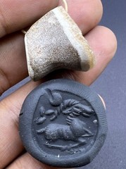 Natural Jasper Stone Rare Unique Beautiful Old Stamp Bead With A Deer 🦌 Engrave