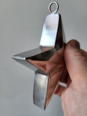 Modernist Metal Star Decor • Handcrafted Heavy Object • German Vintage Design