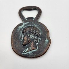 Vintage Greek Greece Bronze replica coin bottle opener souvenir