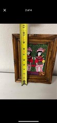 Vintage Wood Framed Gemini Picture Art Decor