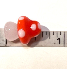 Ganz TINY Mini Glass “Lucky Little MUSHROOM” Figurine ORANGE for Adventures 5/8″
