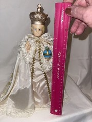 Infant Of Prague Jesus Statue Figurine Light ￼12” Vintage