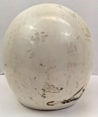 Vintage White Motorcycle Helmet Size Medium 6 7/8 – 7 1/8 Lots of Wear See Photo