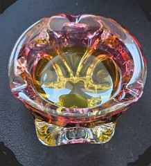 Gorgeous Bohemian Joseph Hospodka for Chribska Glassworks Art Glass Heavy Dish