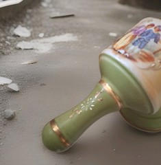Hand Painted China Footed Vtg SGK Porcelain Scoop Pretty Victorian Cottage Core