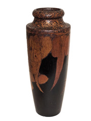 Large Art Nouveau Pokerwork Vase, 30 cm, Gumleaves