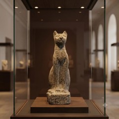 Pharaonic Stone Goddess Antiques Ancient Egyptian Antiquities Bastet Cat Statue