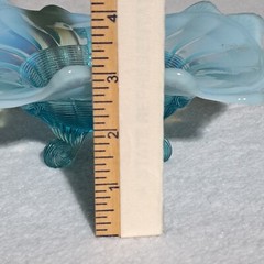 American Northwood Klondike Glass Bowl Blue Opalescent Footed USA Vintage
