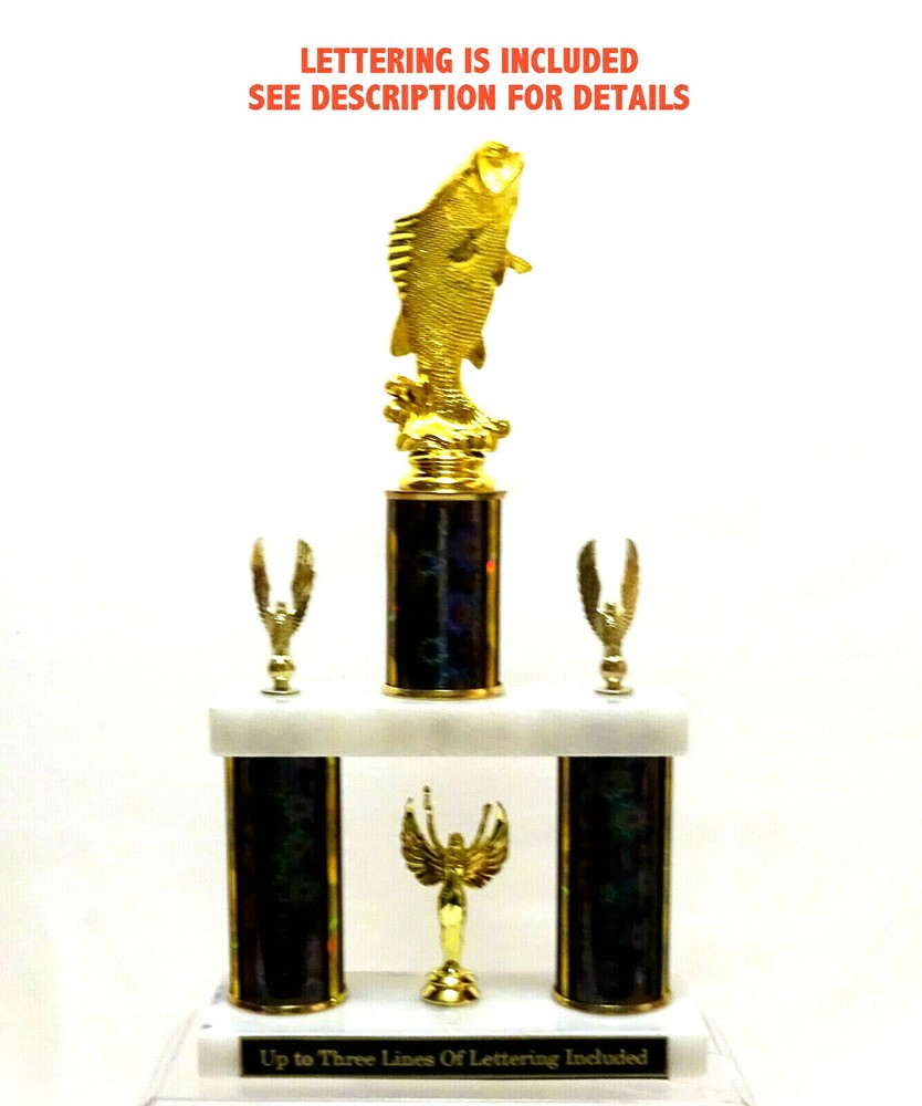 LARGE MOUTH BASS, FISHING TROPHY, BASS TROPHY 12 COLORS 2POST