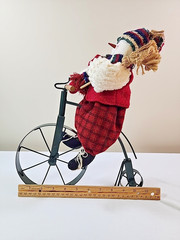 Rare Vintage 2000 Snowman Plush Riding Metal Bike 14″ Bicycle with Broom Prima