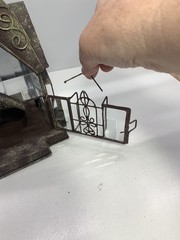 Cathedral Lantern Beveled Glass Rustic Metal Tea Light, Gothic Or Fairy House