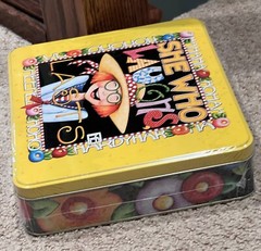 Mary Engelbreit Tin Collectible SHE WHO LAUGHS LAST JCPenney Exclusive -New