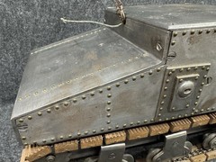Vintage c1950 Electric Steel Military Tank Homemade Craftsman Little Willie READ