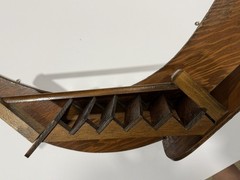 Vtg MCM Wood Crescent Moon Staircase Shelf *READ*