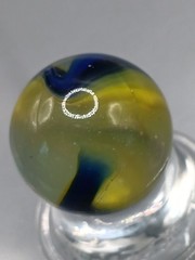 .87″ Akro Blue Egg Yolk Shooter Marble- #CE128