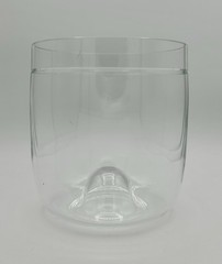 VTG Murano Hand-Blown Clear Glass Modernist Art Vessel W/Bubble Base – 6.5” x 6”