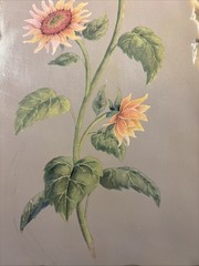 Heavy Hard Plastic Molded Wall Hanging Decor Sunflowers 12.5″x6.5″