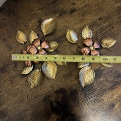 2 Vtg MCM Homco Home Interior Leaves Flower Metal Dogwood Wall Sculpture 1980s